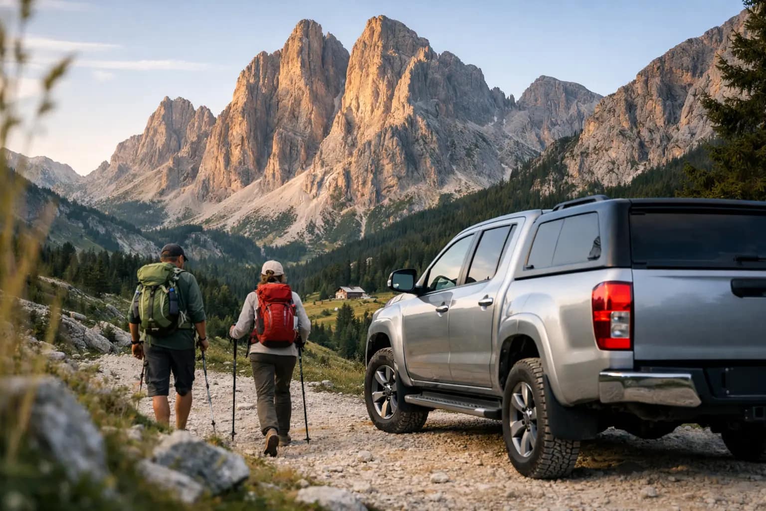 Pickup at the End of Hiking in the Dolomites