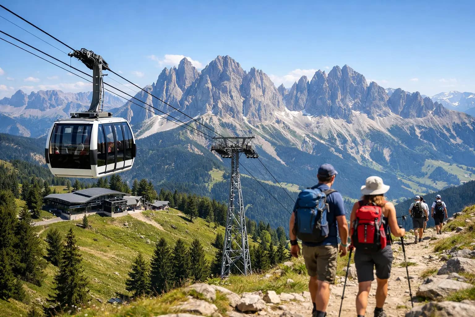 Plose cable car to hike Alta Via 2